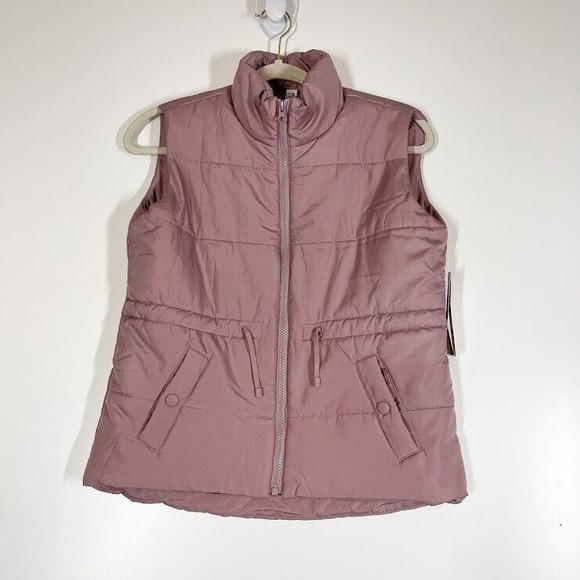 Zella Girl Other - Z‎ By Zella Girl Quilted Puffer Vest Kids Full Zip Mock Neck Jacket Large NWT
